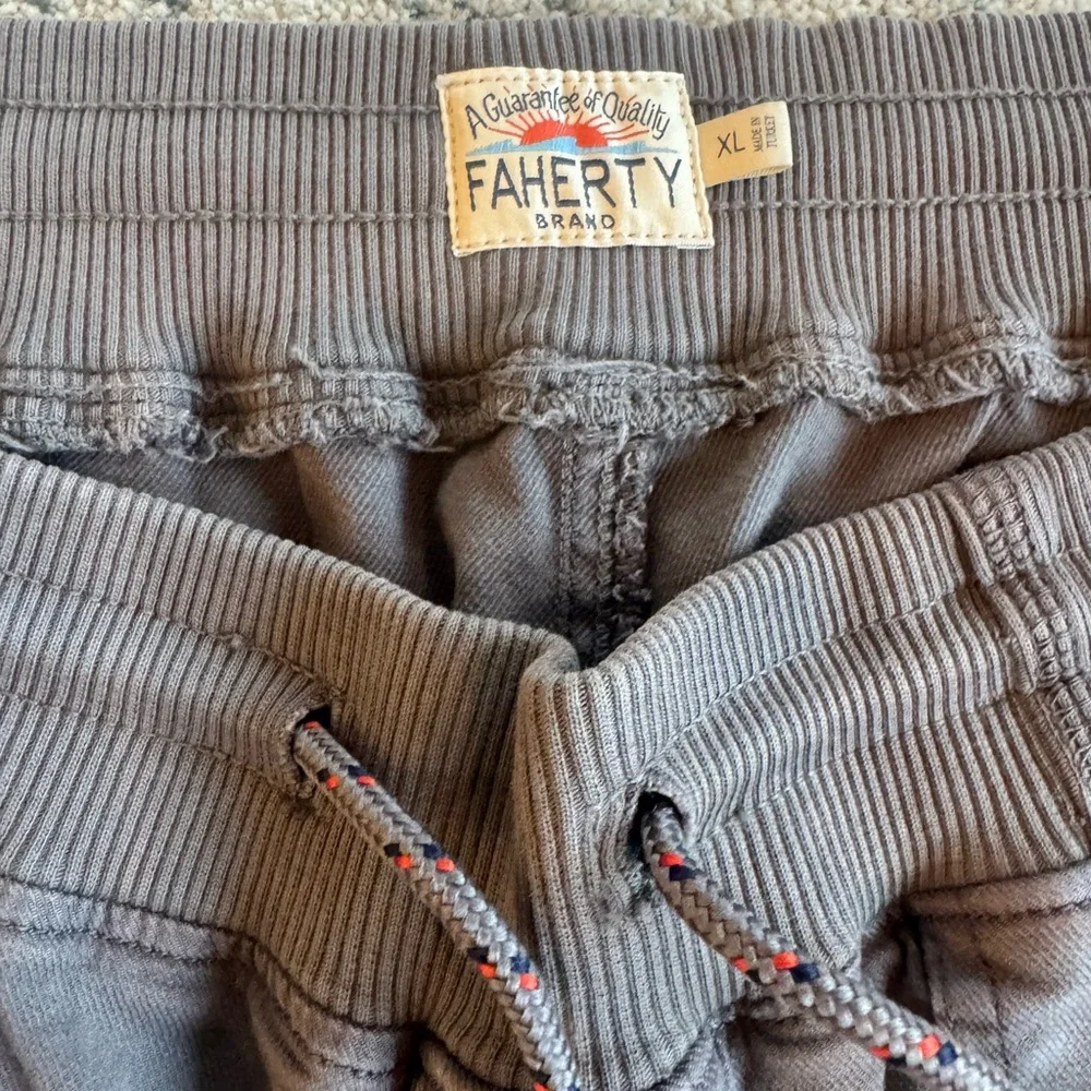 Faherty Mens Essential Drawstring Pants size XL, Dark Gray - Picture 3 of 6